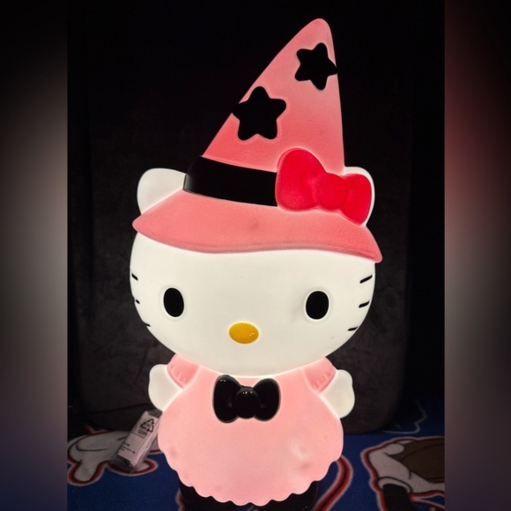 Hello Kitty Halloween Pink Witch Light Up Blow Mold Sanrio Decor NWT